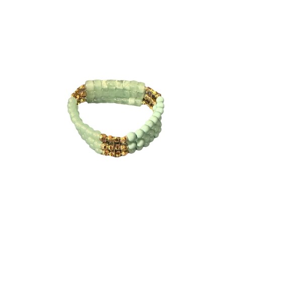 Beautiful multicolor beaded bracelet with Iridescent satchel - Picture 1 of 5